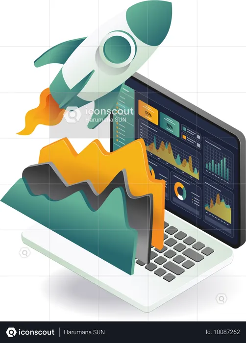 Online startup analysis  Illustration