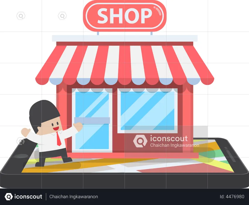 Online store on mobile  Illustration