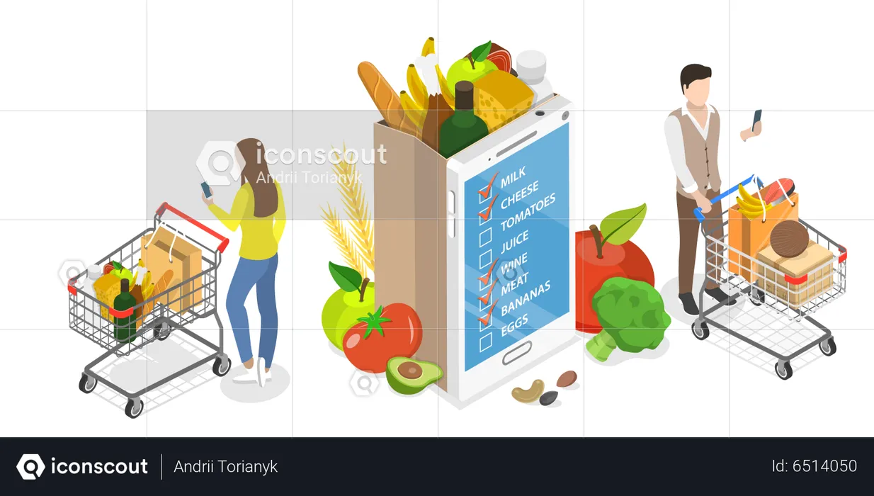 Online Supermarket  Illustration