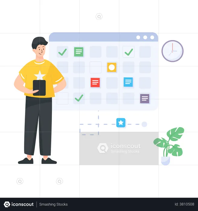 Online task board  Illustration