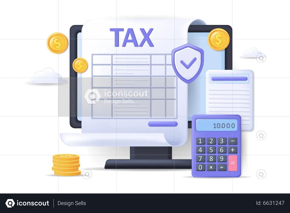 Online tax calculation  Illustration