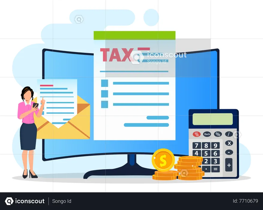 Online Tax Collection  Illustration