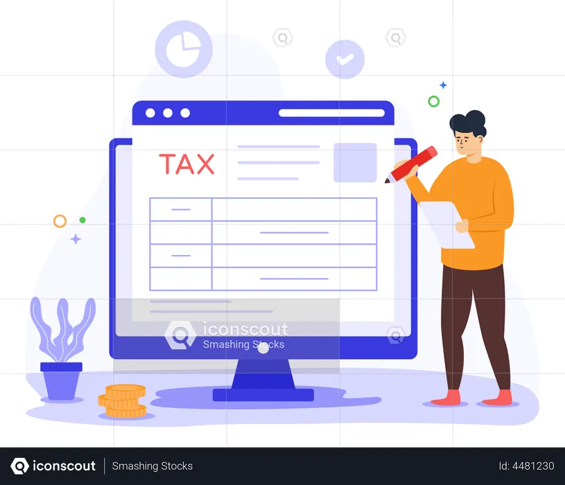 Online Taxes  Illustration