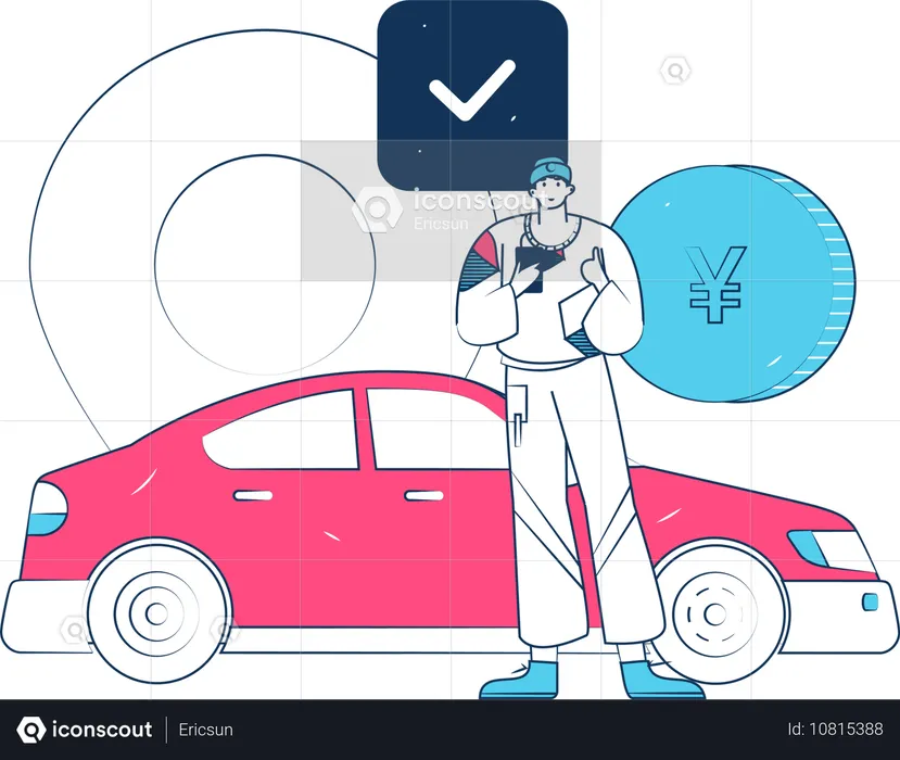 Online Taxi Booking  Illustration