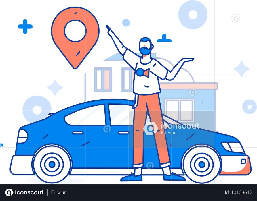 Online Taxi Booking  Illustration