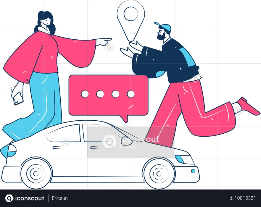 Online-Taxibuchung  Illustration