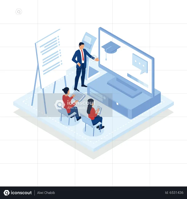 Online teaching software  Illustration