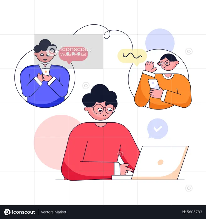Online team conversation  Illustration