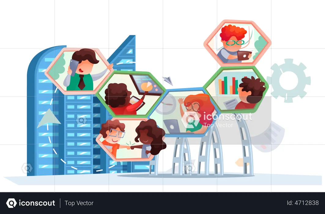 Online Team meeting  Illustration
