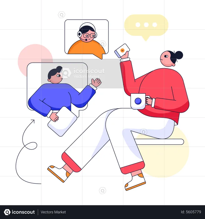Online team meeting  Illustration