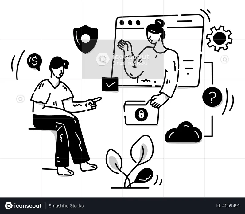 Online Tech Support  Illustration