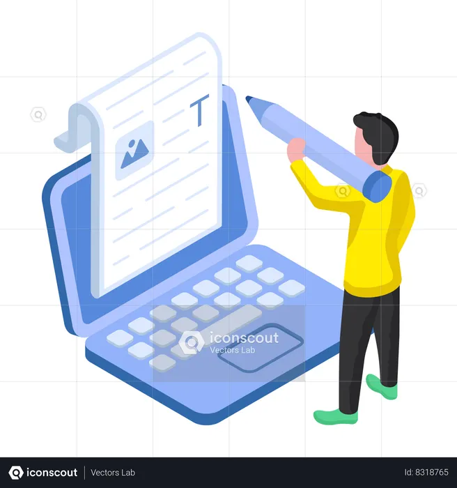 Online Text Writing  Illustration