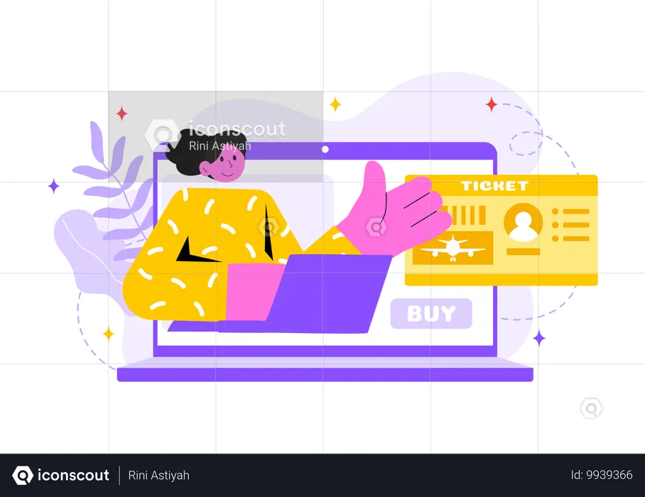 Online Ticket Booking  Illustration