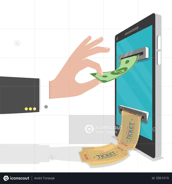 Online tickets ordering  Illustration