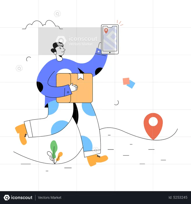 Online Delivery Tracking  Illustration