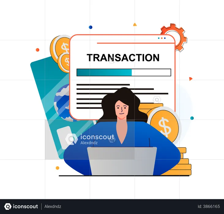Online Transaction  Illustration