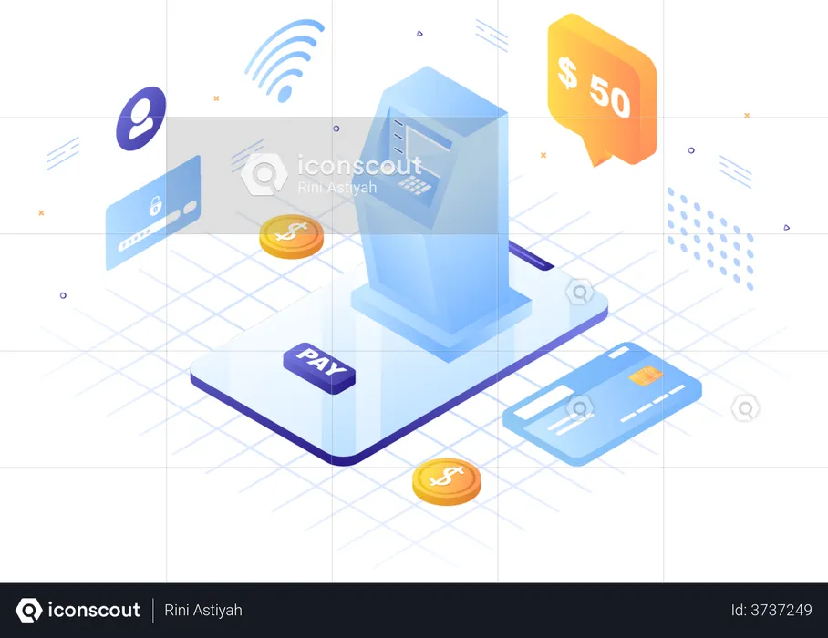 Online Transaction  Illustration