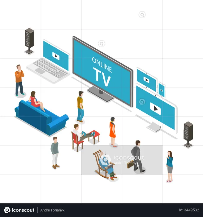 Online Tv Streaming  Illustration