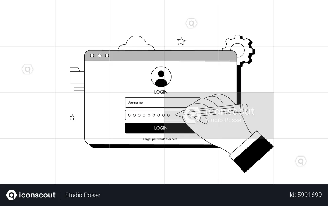 Online user login  Illustration