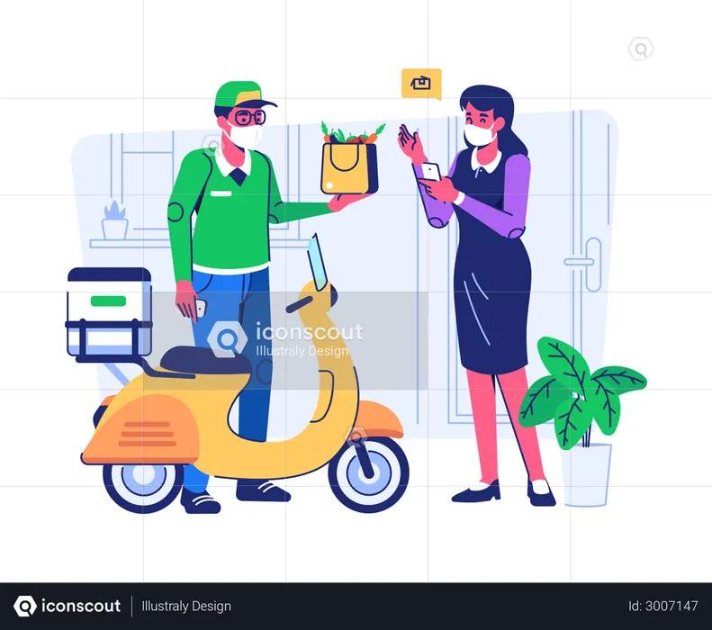 Online Vegetable Shopping  Illustration