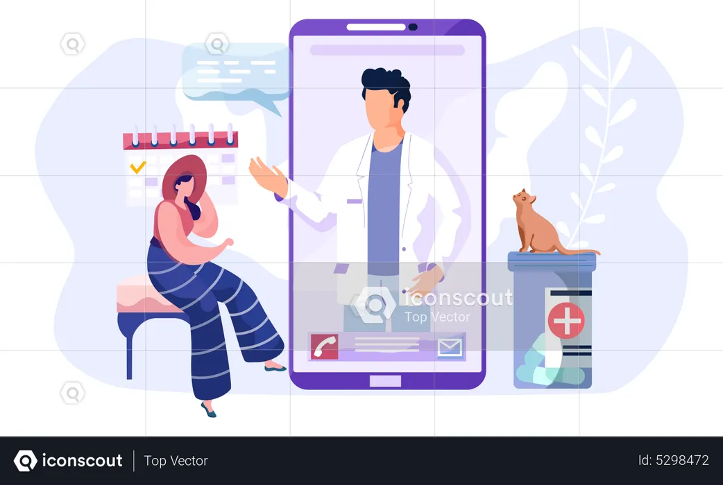 Online Veterinary doctor appointment  Illustration
