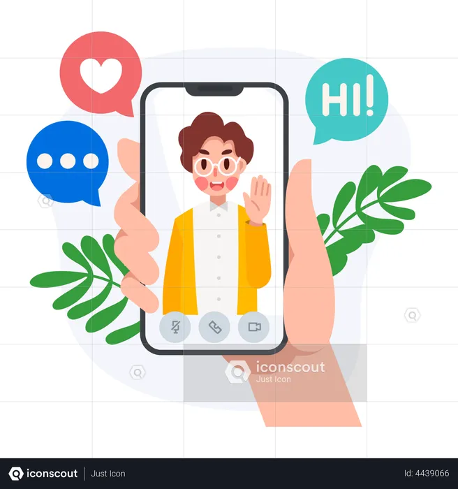 Online Video Call  Illustration