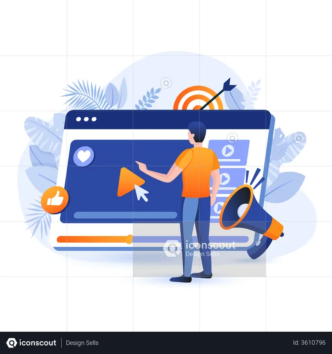 Online video marketing  Illustration