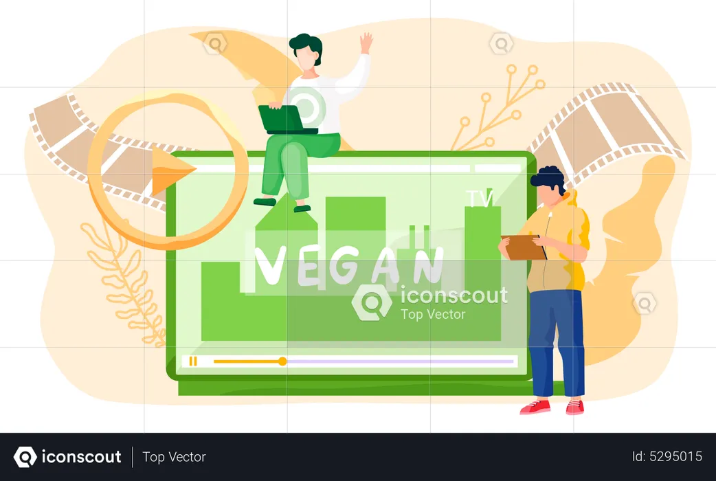 Online video on vegan products  Illustration