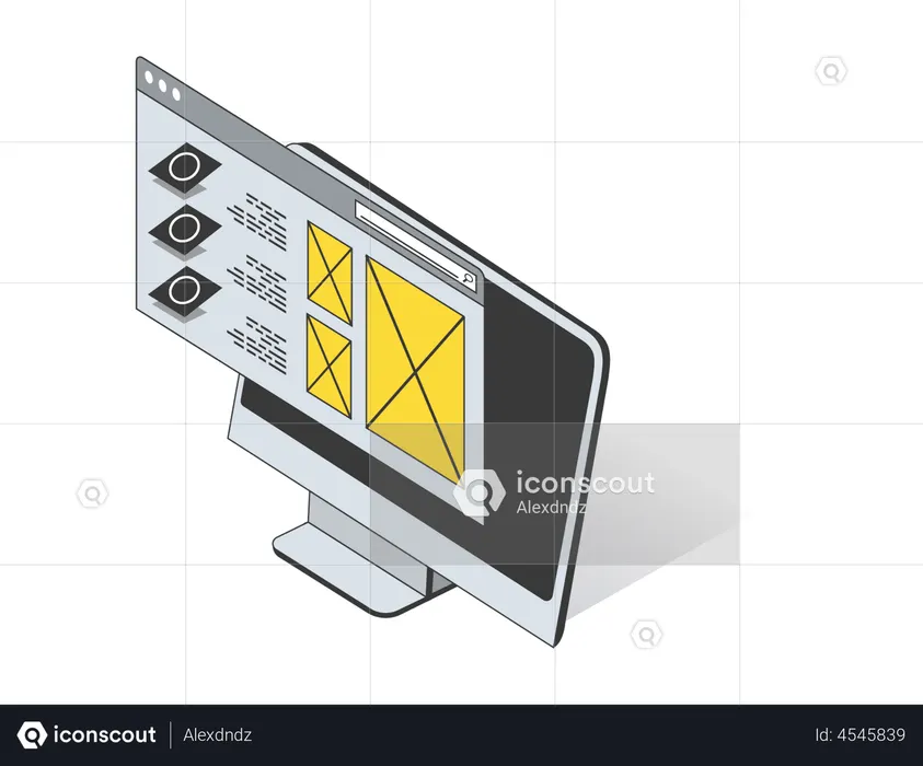 Best Online website prototype Illustration download in PNG & Vector format
