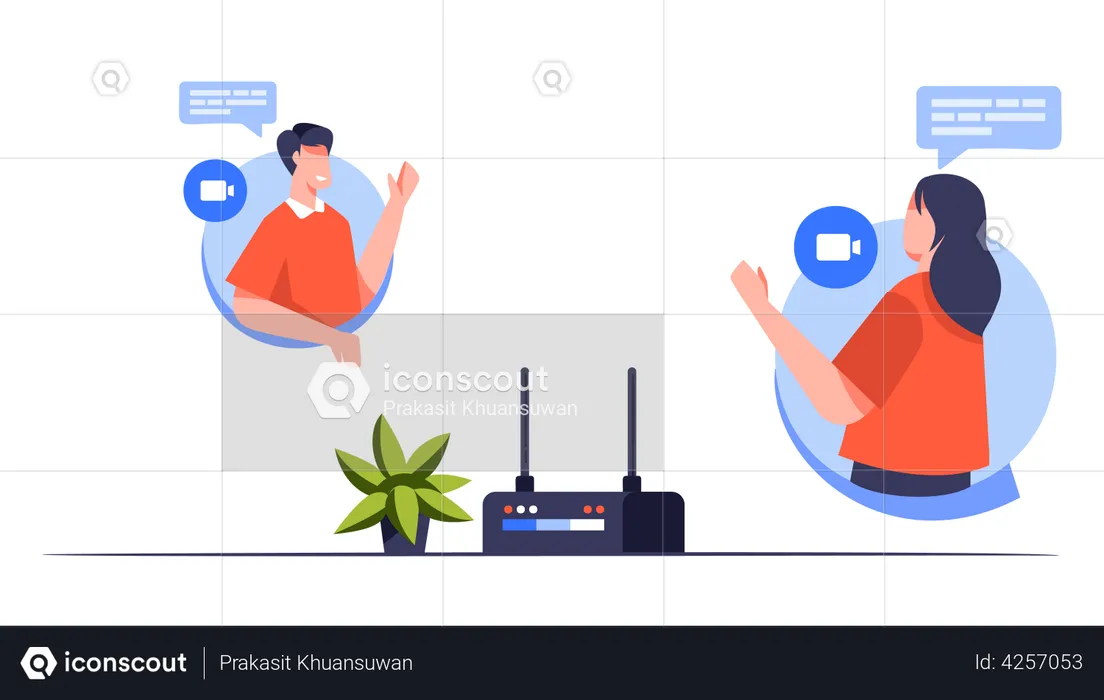 Online Wifi Calling  Illustration