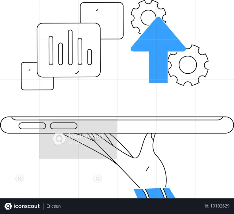 モバイルからオンラインで作業  イラスト