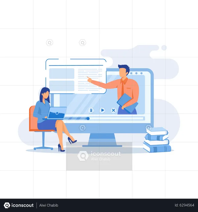 Best Online workshop Illustration download in PNG & Vector format