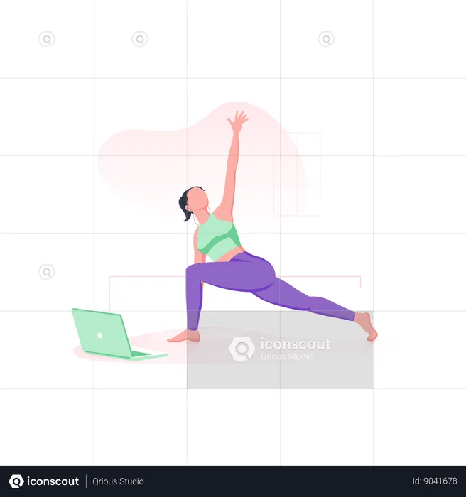 Online yoga  Illustration