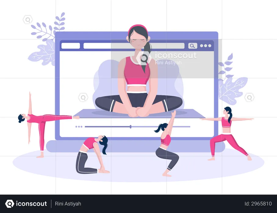 Online Yoga and Meditation Lessons  Illustration