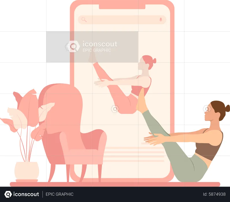 Online yoga app  Illustration