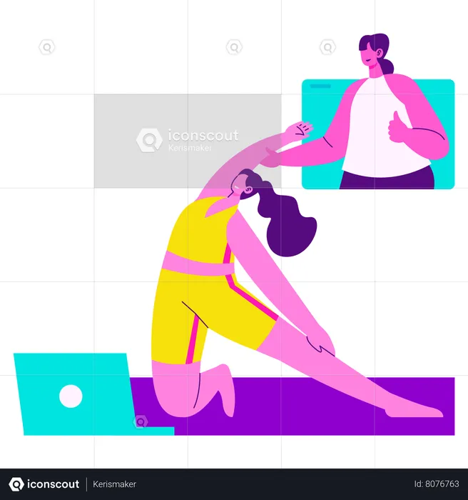 Online Yoga Course  Illustration
