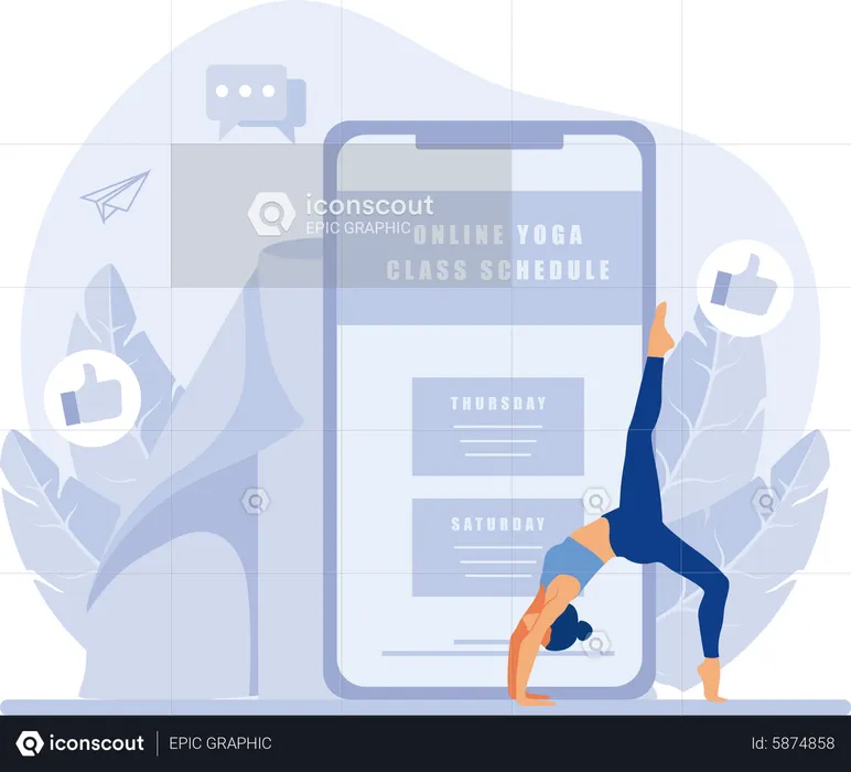 Online yoga lesson  Illustration