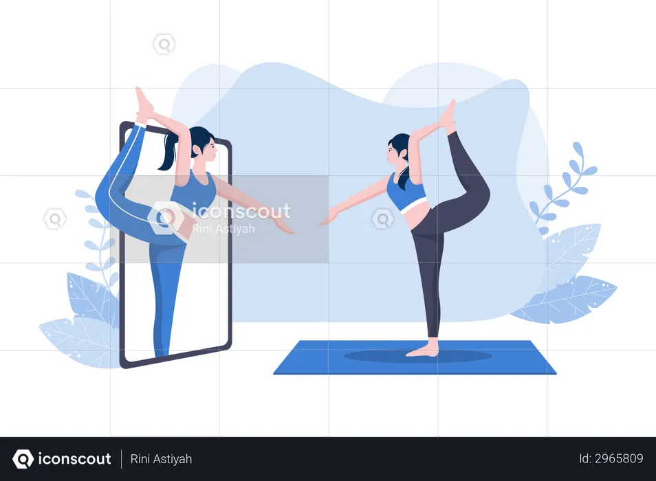 Online yoga Lessons  Illustration