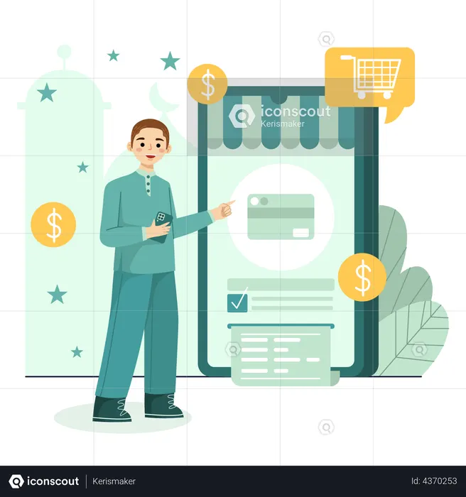 Onlinebezahlung  Illustration