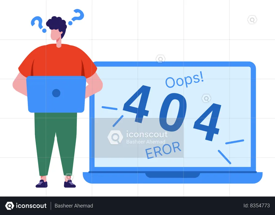 Oops Page Not Found  Illustration