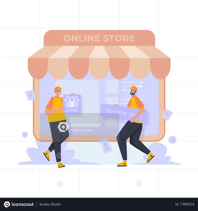 Open an online store  Illustration