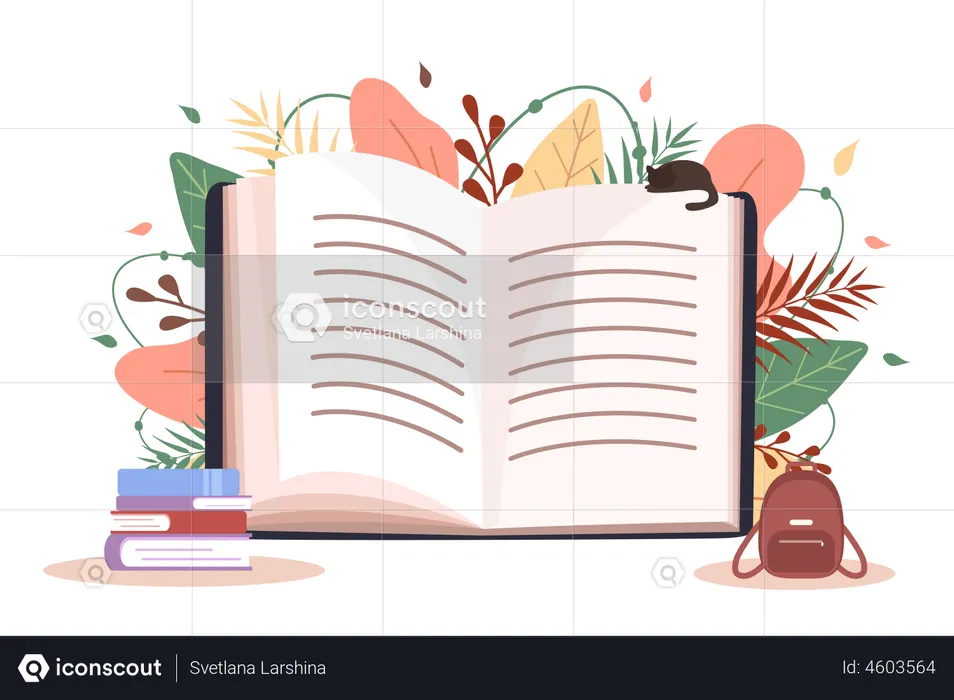 Open Book Illustration Vector Download