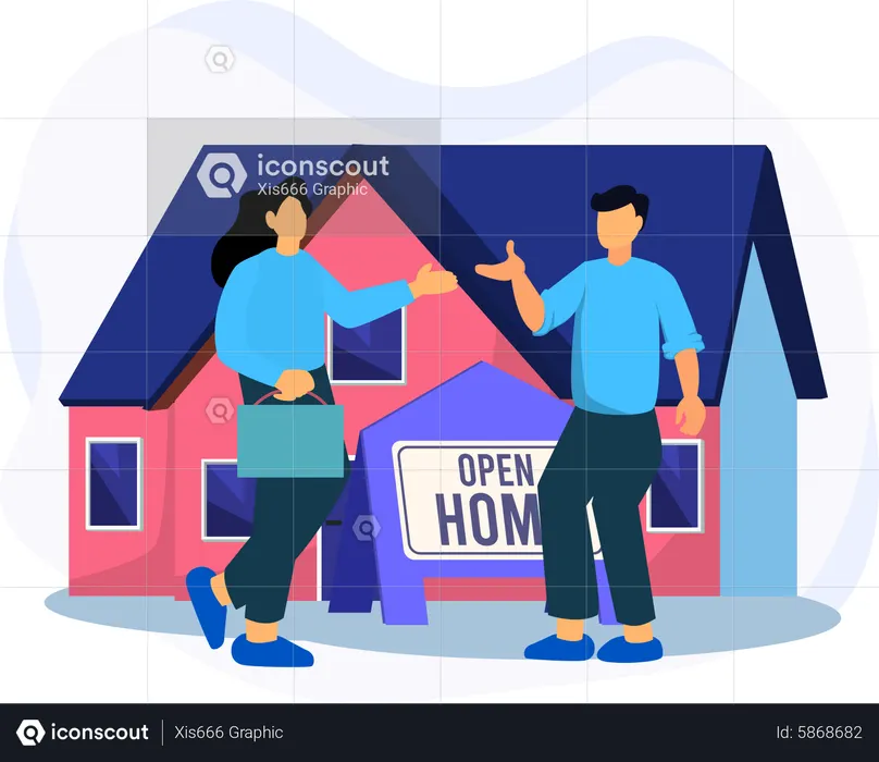 Open home for inspection  Illustration