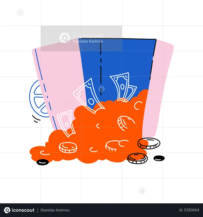 Open safe with money  Illustration