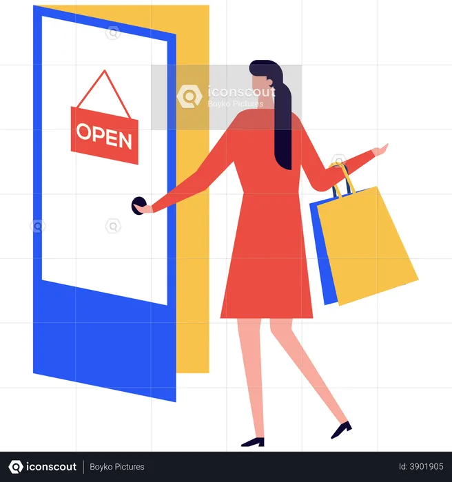 Open Shopping store  Illustration