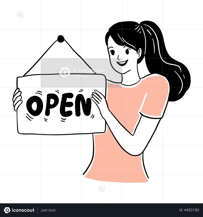 Open Shopping Store  Illustration