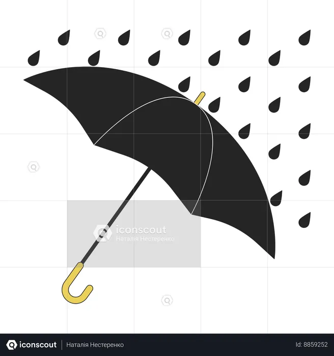 Opened umbrella cover from rain  Illustration