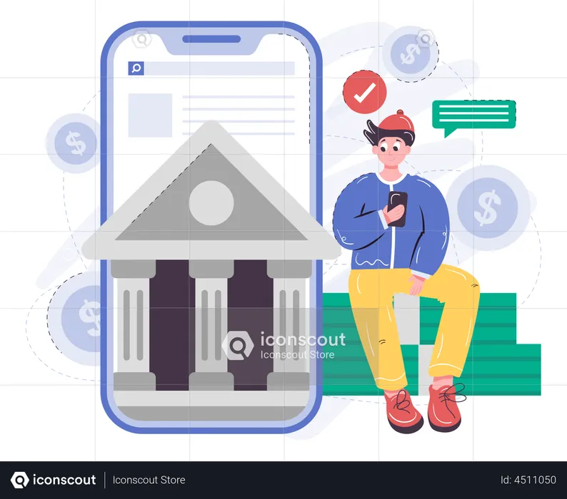 Opening neo bank account  Illustration