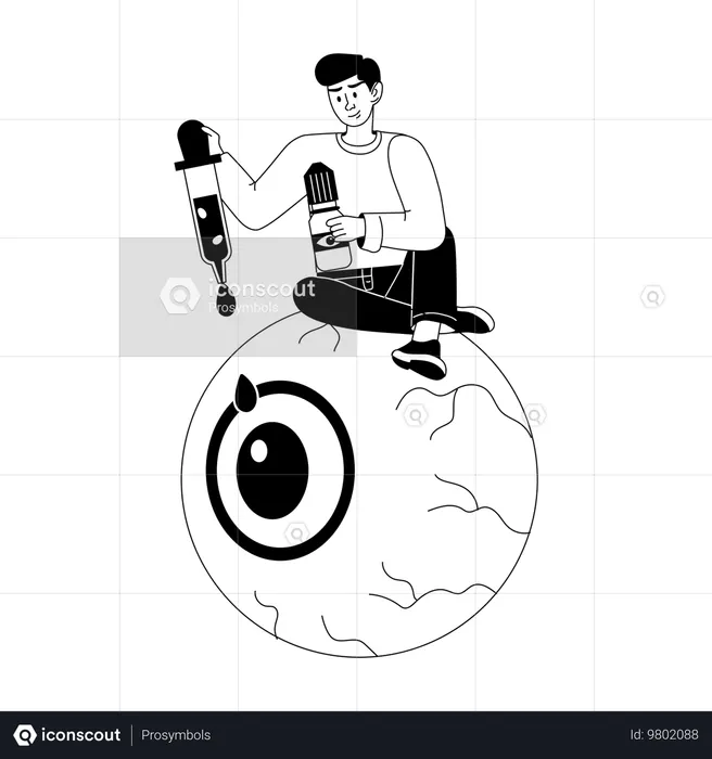 Ophthalmology Checks Eye Vision  Illustration