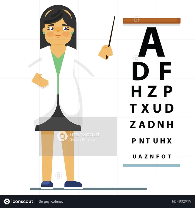 Ophthalmology With Eye Chart  Illustration